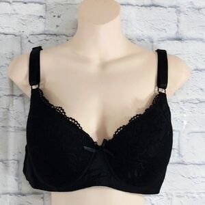 🔵BOGO FREE🔵  Viola's Secret Black Lace Bra Sz 42D Underwire Padded